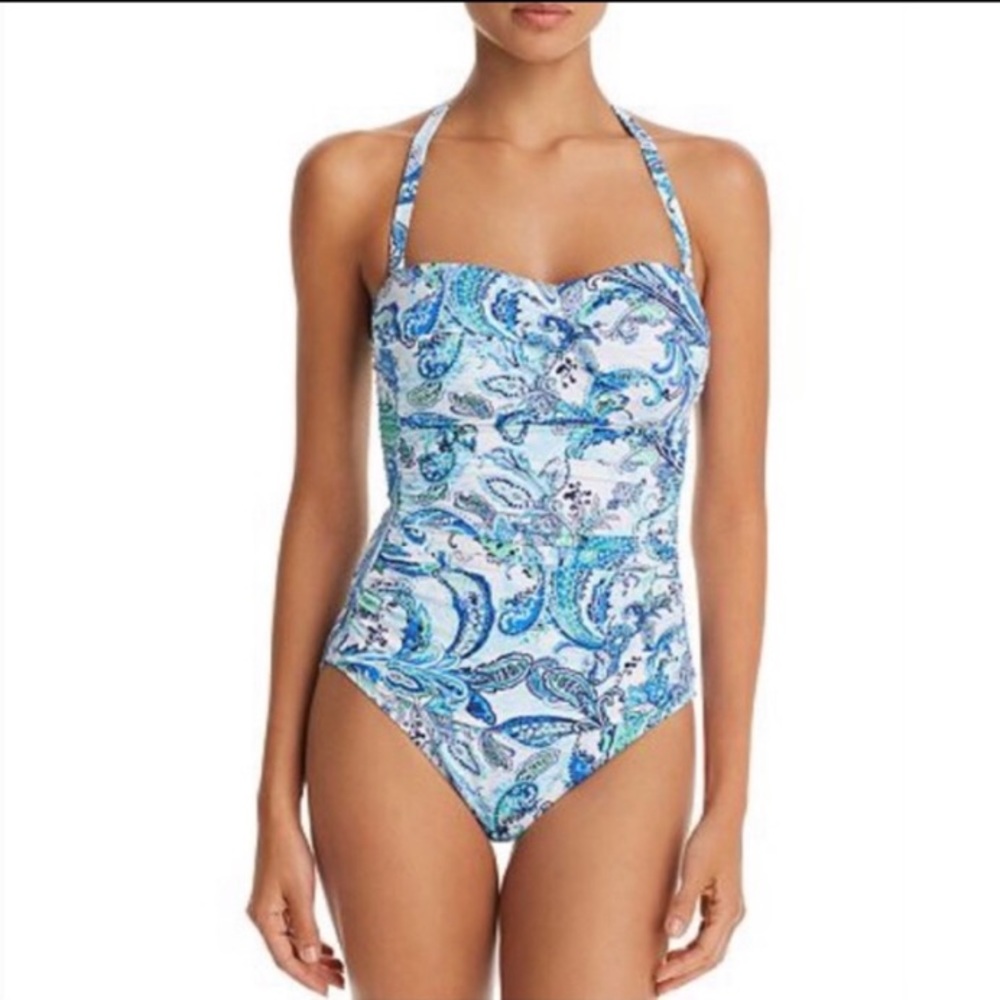 LRL Paisley Bandeau Halter One Piece Swimsuit